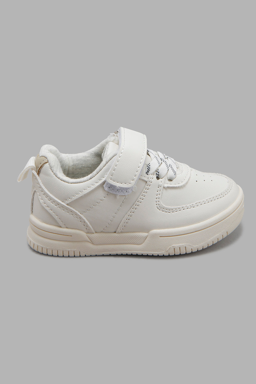Redtag-White-Velcro-Strap-Sneakers-Category:Shoes,-Colour:White,-Deals:New-In,-Filter:Boys-Footwear-(1-to-3-Yrs),-INB-Shoes,-NDAY,-New-In-INB-FOO,-Non-Sale,-Section:Boys-(0-to-14Yrs),-W22B-Infant-Boys-1 to 3 Years