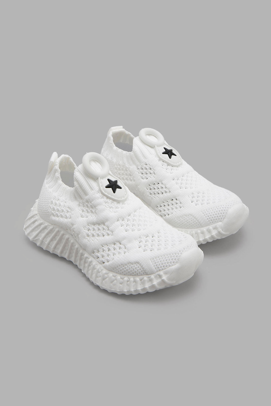 Redtag-White-Knit-Upper-Slip-On-Category:Shoes,-Colour:White,-Deals:New-In,-Filter:Boys-Footwear-(1-to-3-Yrs),-INB-Shoes,-New-In-INB-FOO,-Non-Sale,-Section:Boys-(0-to-14Yrs),-W22B-Infant-Boys-1 to 3 Years