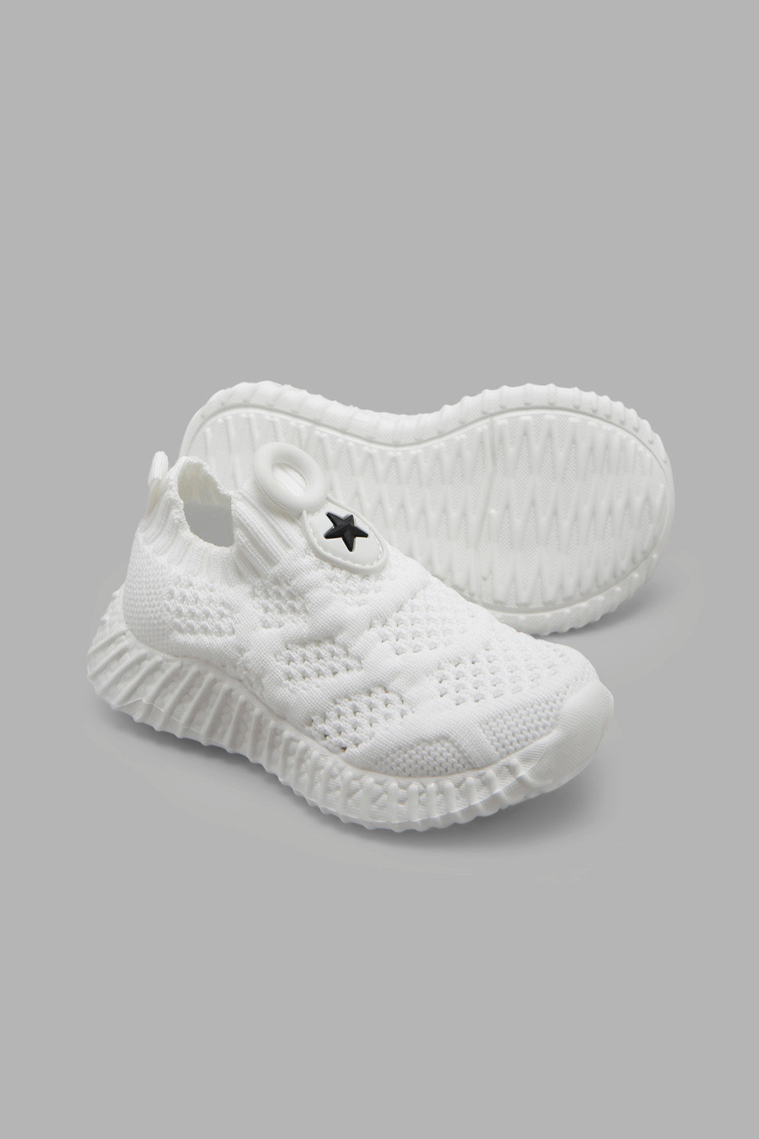 Redtag-White-Knit-Upper-Slip-On-Category:Shoes,-Colour:White,-Deals:New-In,-Filter:Boys-Footwear-(1-to-3-Yrs),-INB-Shoes,-New-In-INB-FOO,-Non-Sale,-Section:Boys-(0-to-14Yrs),-W22B-Infant-Boys-1 to 3 Years