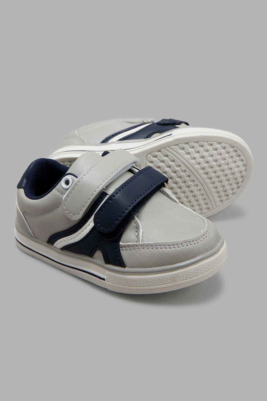 Redtag-Grey-Velcro-Strap-Sneaker-Category:Shoes,-Colour:Grey,-Deals:New-In,-Filter:Boys-Footwear-(1-to-3-Yrs),-INB-Shoes,-New-In-INB-FOO,-Non-Sale,-Section:Boys-(0-to-14Yrs),-W22B-Infant-Boys-1 to 3 Years