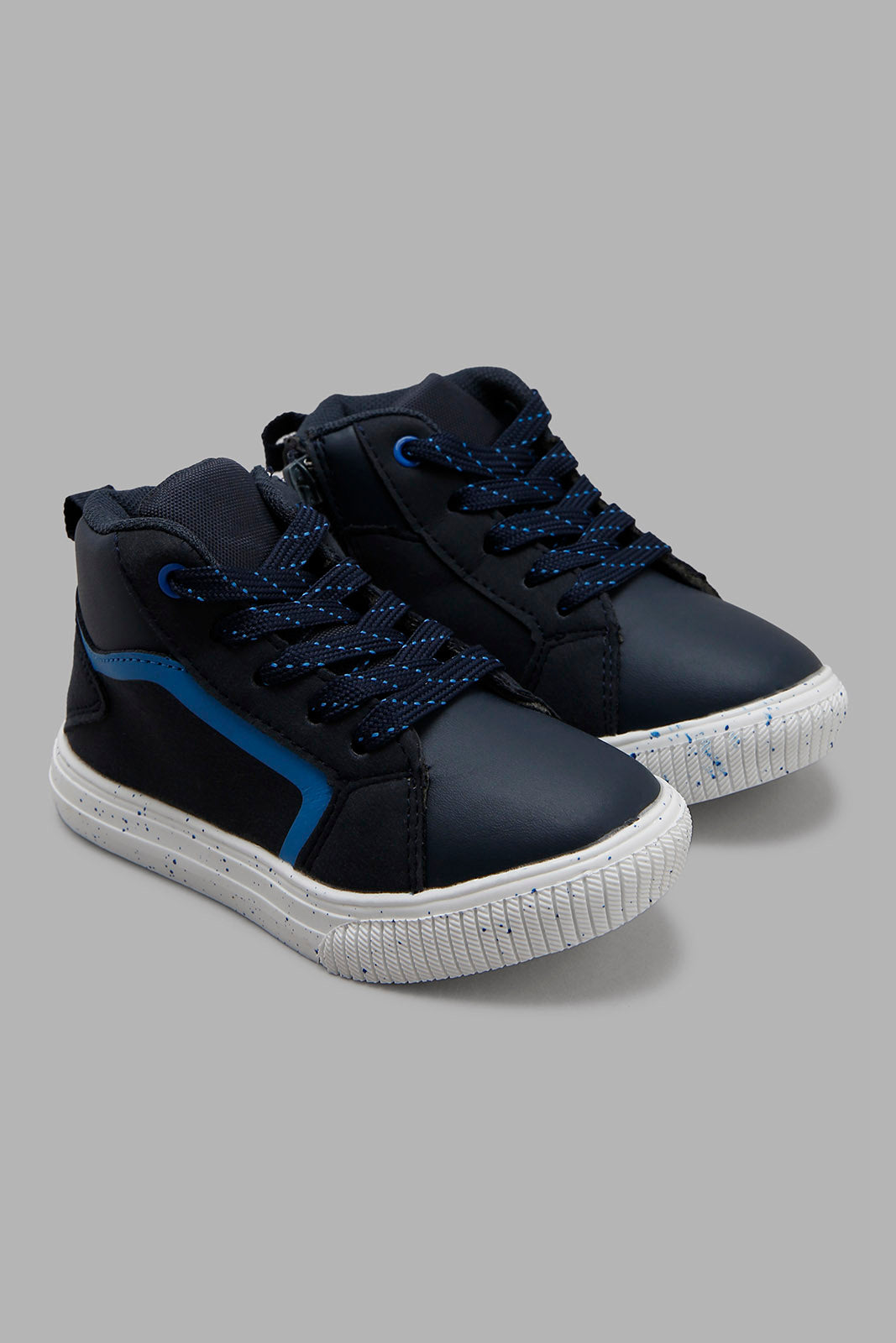Redtag-Navy-Lace-Up-High-Top-Boots-Category:Boots,-Colour:Navy,-Deals:New-In,-Filter:Boys-Footwear-(1-to-3-Yrs),-INB-Boots,-New-In-INB-FOO,-Non-Sale,-Section:Boys-(0-to-14Yrs),-W22B-Infant-Boys-1 to 3 Years