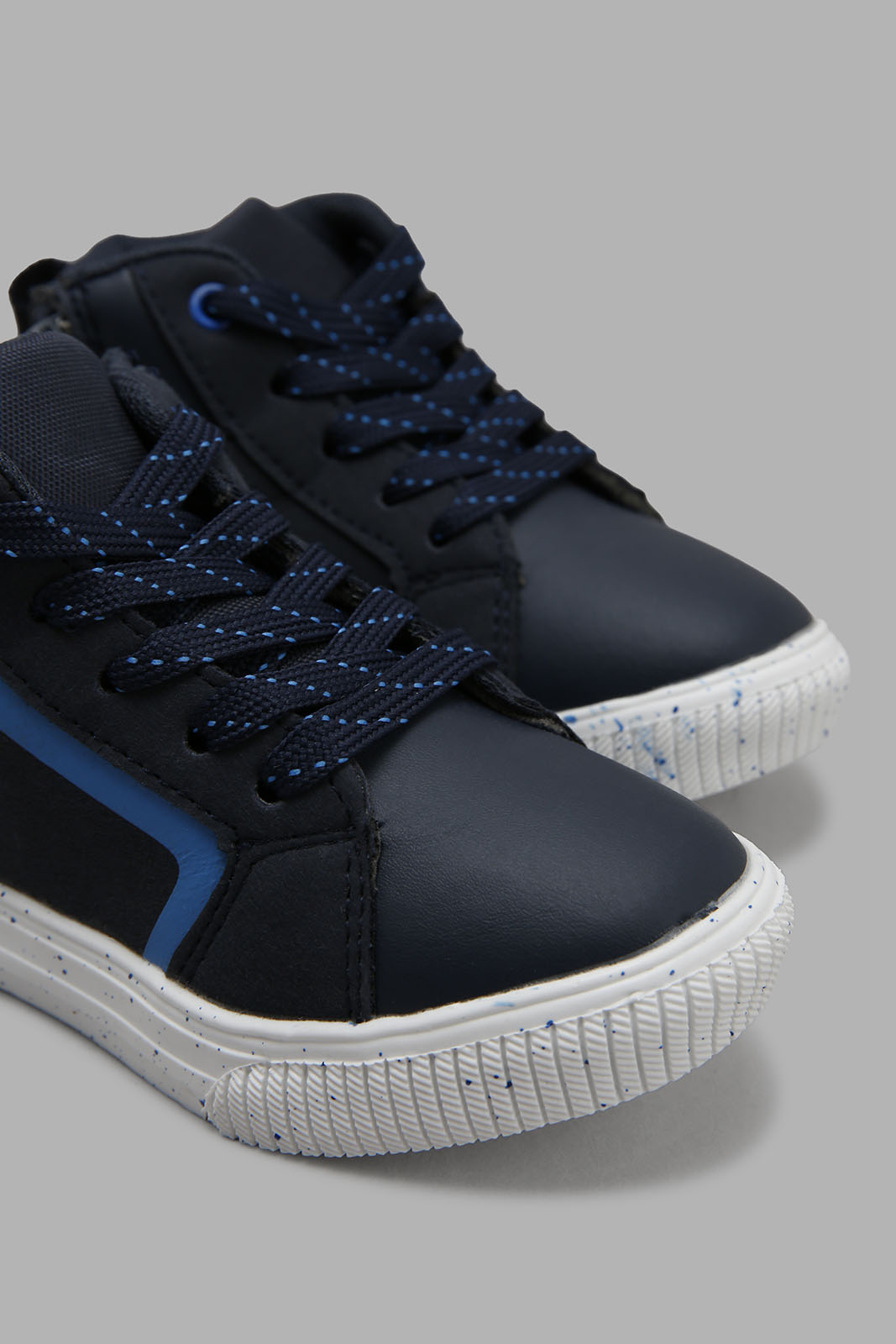 Redtag-Navy-Lace-Up-High-Top-Boots-Category:Boots,-Colour:Navy,-Deals:New-In,-Filter:Boys-Footwear-(1-to-3-Yrs),-INB-Boots,-New-In-INB-FOO,-Non-Sale,-Section:Boys-(0-to-14Yrs),-W22B-Infant-Boys-1 to 3 Years