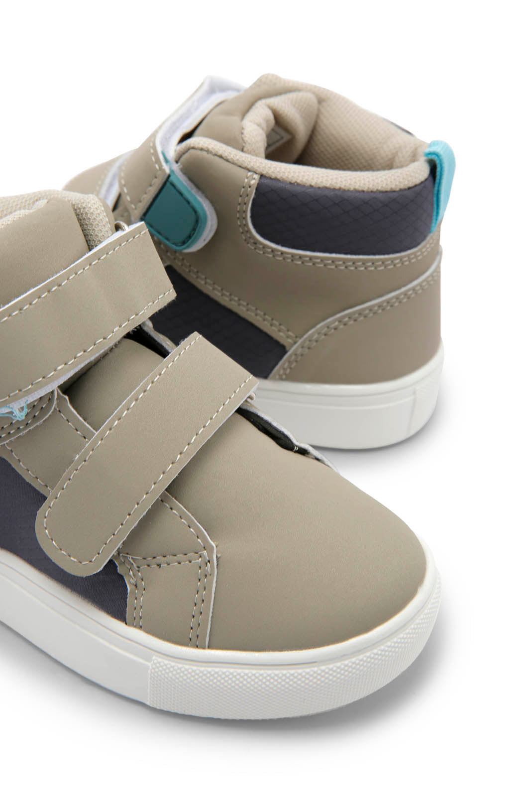Redtag-Grey-Velcro-Strap-High-Top-Boots-Category:Boots,-Colour:Grey,-Deals:New-In,-Dept:Boys,-Filter:Boys-Footwear-(1-to-3-Yrs),-INB-Boots,-New-In-INB-FOO,-Non-Sale,-Section:Boys-(0-to-14Yrs),-W22B-Infant-Boys-1 to 3 Years