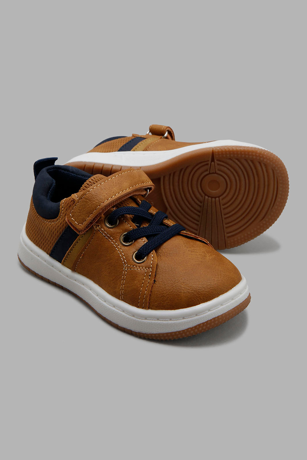 Redtag-Tan-Velcro-Strap-Sneakers-Category:Shoes,-Colour:Tan,-Deals:New-In,-Filter:Boys-Footwear-(1-to-3-Yrs),-INB-Shoes,-New-In-INB-FOO,-Non-Sale,-Section:Boys-(0-to-14Yrs),-W22B-Infant-Boys-1 to 3 Years
