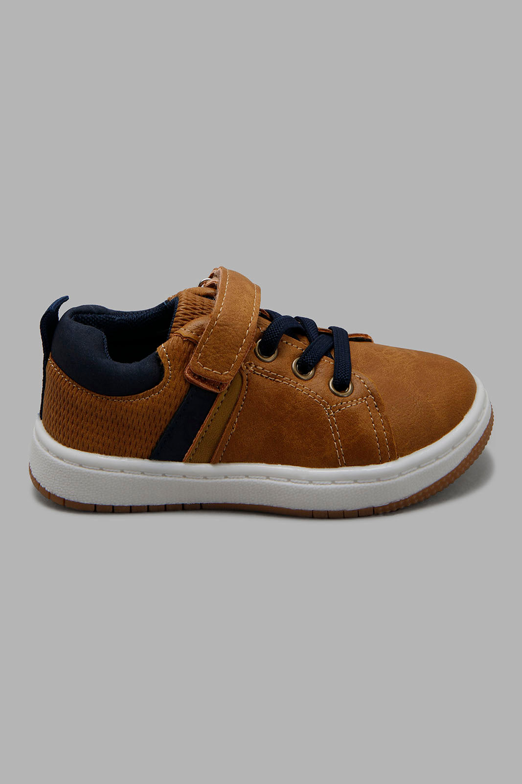 Redtag-Tan-Velcro-Strap-Sneakers-Category:Shoes,-Colour:Tan,-Deals:New-In,-Filter:Boys-Footwear-(1-to-3-Yrs),-INB-Shoes,-New-In-INB-FOO,-Non-Sale,-Section:Boys-(0-to-14Yrs),-W22B-Infant-Boys-1 to 3 Years