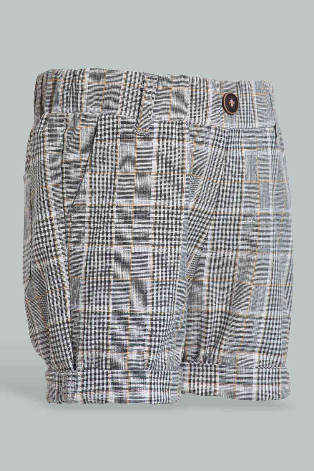 Redtag-Grey-Checks-Matching-Shorts-W/-Vestcoat-Category:Shorts,-Colour:Grey,-Deals:New-In,-EID,-Filter:Infant-Boys-(3-to-24-Mths),-INB-Shorts,-New-In-INB-APL,-Non-Sale,-Section:Boys-(0-to-14Yrs),-W22O-Infant-Boys-3 to 24 Months