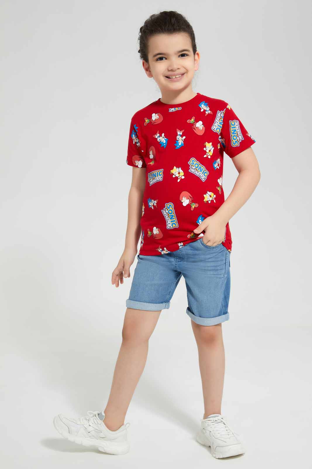 Redtag-Red-Printed-Sonic-SS-T-Shirt-BOY-T-Shirts,-Category:T-Shirts,-CHR,-Colour:Red,-Deals:New-In,-Filter:Boys-(2-to-8-Yrs),-New-In-BOY-APL,-Non-Sale,-Section:Boys-(0-to-14Yrs),-TBL,-W22O-Boys-2 to 8 Years