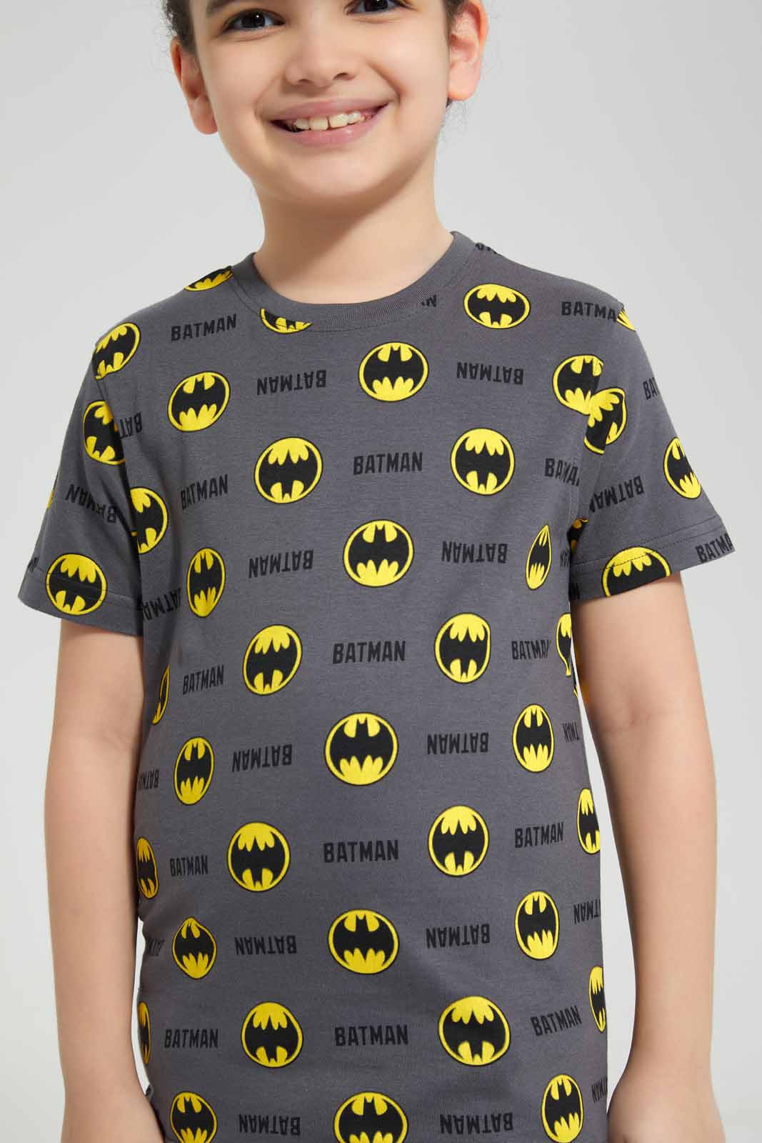 Redtag-Grey-Printed-Batman-SS-T-Shirt-BOY-T-Shirts,-Category:T-Shirts,-CHR,-Colour:Grey,-Deals:New-In,-Filter:Boys-(2-to-8-Yrs),-New-In-BOY-APL,-Non-Sale,-Section:Boys-(0-to-14Yrs),-TBL,-W22O-Boys-2 to 8 Years