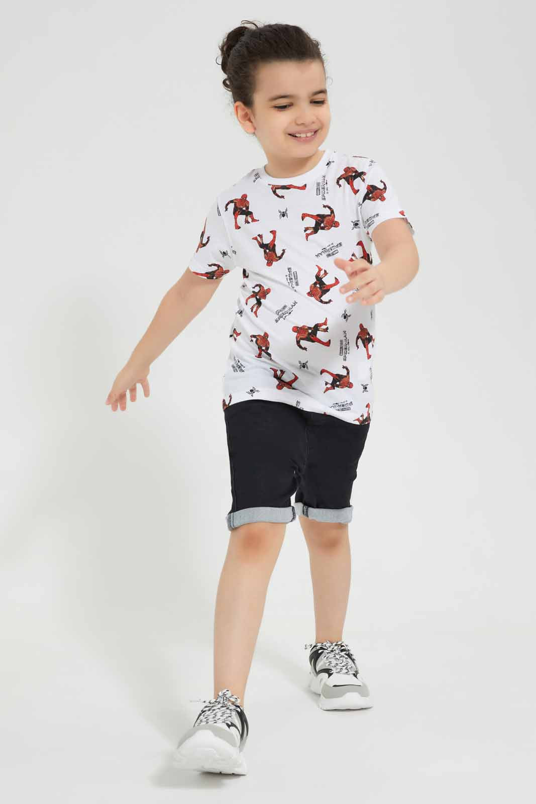 Redtag-White-Printed-Spiderman-SS-T-Shirt-BOY-T-Shirts,-Category:T-Shirts,-CHR,-Colour:White,-Deals:New-In,-Filter:Boys-(2-to-8-Yrs),-New-In-BOY-APL,-Non-Sale,-Section:Boys-(0-to-14Yrs),-TBL,-W22O-Boys-2 to 8 Years