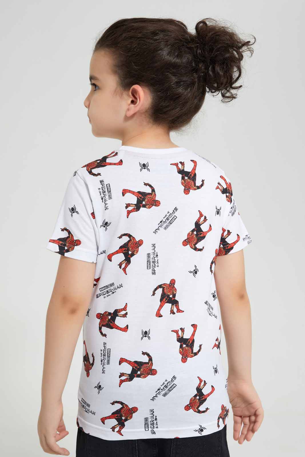 Redtag-White-Printed-Spiderman-SS-T-Shirt-BOY-T-Shirts,-Category:T-Shirts,-CHR,-Colour:White,-Deals:New-In,-Filter:Boys-(2-to-8-Yrs),-New-In-BOY-APL,-Non-Sale,-Section:Boys-(0-to-14Yrs),-TBL,-W22O-Boys-2 to 8 Years