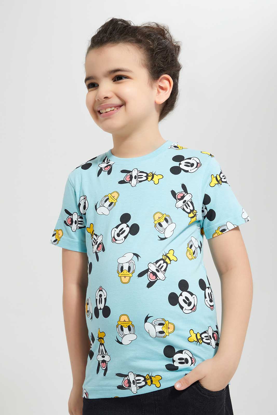 Redtag-Aqua-Printed-Mickey-Mouse-SS-T-Shirt-BOY-T-Shirts,-Category:T-Shirts,-CHR,-Colour:Blue,-Deals:New-In,-Filter:Boys-(2-to-8-Yrs),-New-In-BOY-APL,-Non-Sale,-Section:Boys-(0-to-14Yrs),-TBL,-W22O-Boys-2 to 8 Years