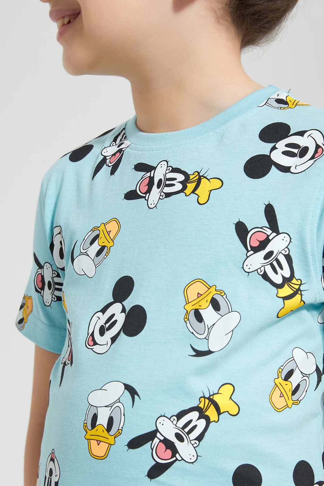 Redtag-Aqua-Printed-Mickey-Mouse-SS-T-Shirt-BOY-T-Shirts,-Category:T-Shirts,-CHR,-Colour:Blue,-Deals:New-In,-Filter:Boys-(2-to-8-Yrs),-New-In-BOY-APL,-Non-Sale,-Section:Boys-(0-to-14Yrs),-TBL,-W22O-Boys-2 to 8 Years