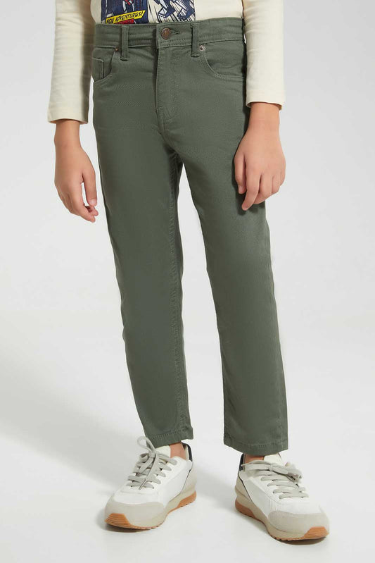 Redtag-Olive-Coloured-Twill-Stretch-Jean-BOY-Jeans,-Category:Jeans,-Colour:Green,-Deals:New-In,-Filter:Boys-(2-to-8-Yrs),-New-In-BOY,-Non-Sale,-Section:Boys-(0-to-14Yrs),-W22O-Boys-2 to 8 Years