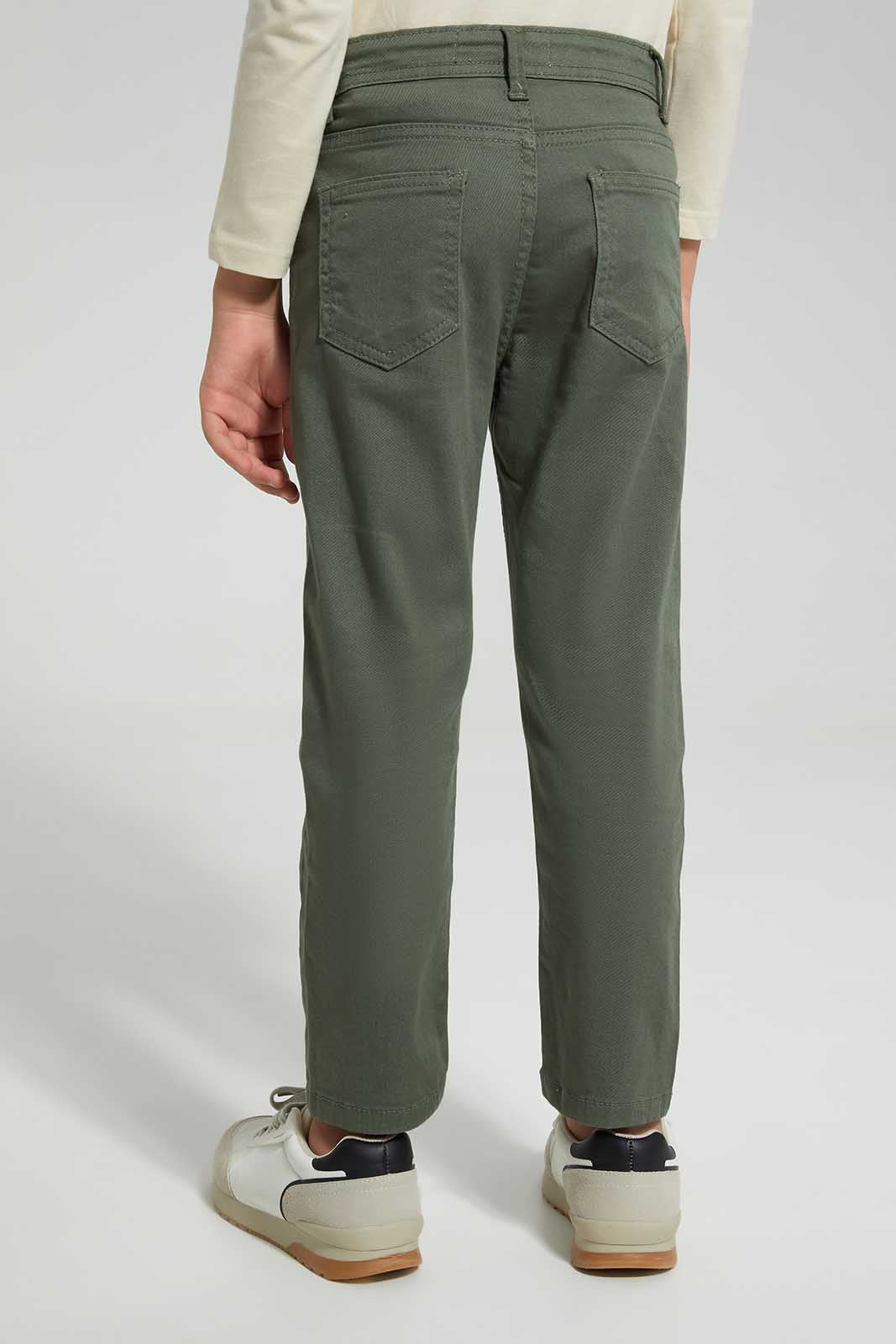 Redtag-Olive-Coloured-Twill-Stretch-Jean-BOY-Jeans,-Category:Jeans,-Colour:Green,-Deals:New-In,-Filter:Boys-(2-to-8-Yrs),-New-In-BOY,-Non-Sale,-Section:Boys-(0-to-14Yrs),-W22O-Boys-2 to 8 Years