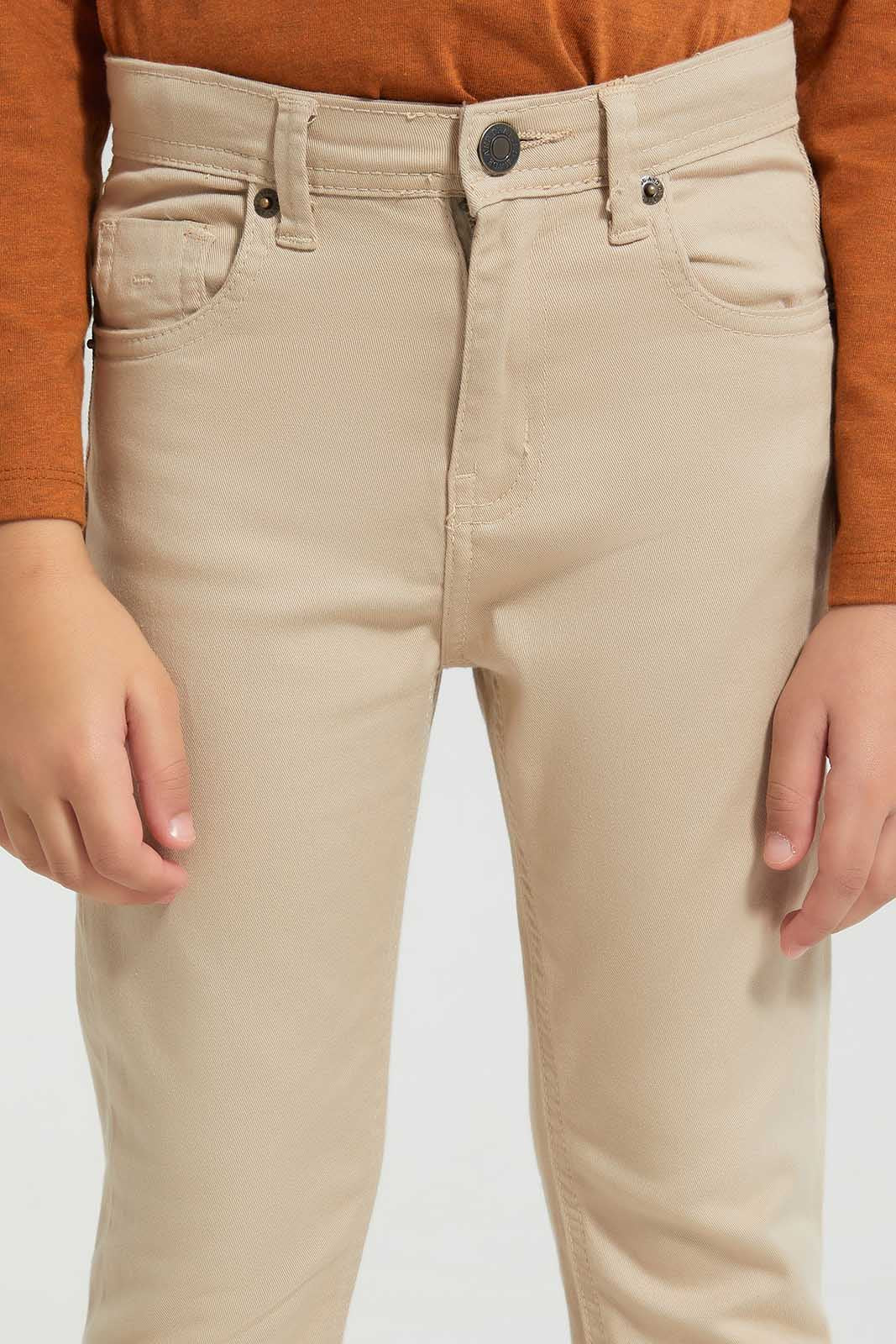 Redtag-Beige-Coloured-Twill-Stretch-Jean-BOY-Jeans,-Category:Jeans,-Colour:Beige,-Deals:New-In,-Filter:Boys-(2-to-8-Yrs),-New-In-BOY,-Non-Sale,-Section:Boys-(0-to-14Yrs),-W22O-Boys-2 to 8 Years