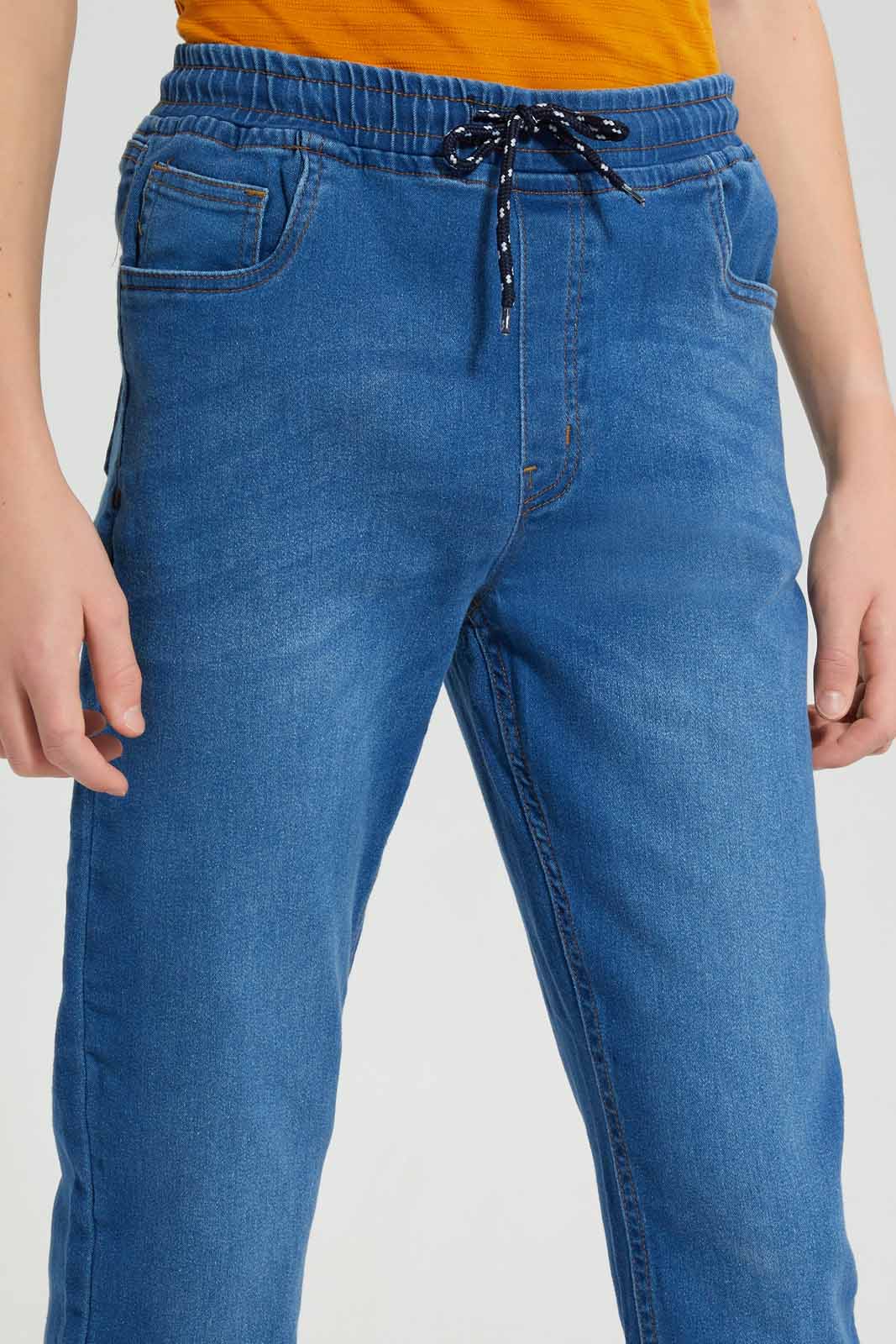 Redtag-Blue-Pull-On-Jeans-BSR-Jeans,-Category:Jeans,-Colour:Blue,-Deals:New-In,-Filter:Senior-Boys-(8-to-14-Yrs),-FIT-WALL-(FTW),-New-In-BSR-APL,-Non-Sale,-Section:Boys-(0-to-14Yrs),-W22O-Senior-Boys-9 to 14 Years
