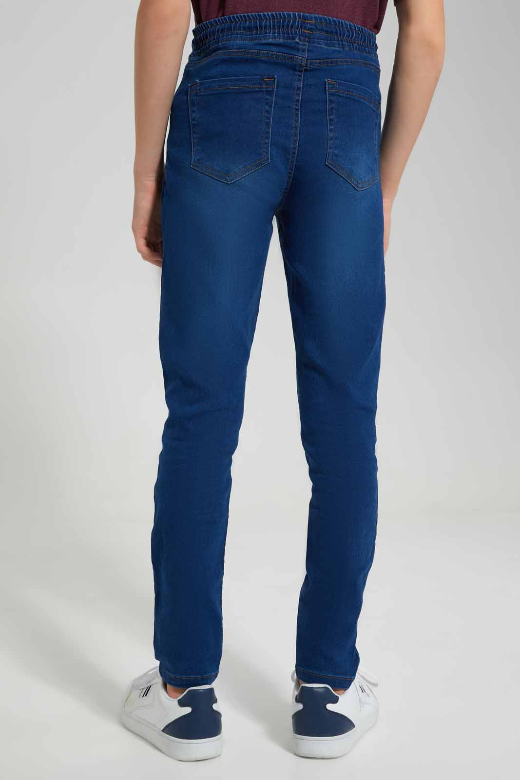 Redtag-Dark-Wash-Pull-On-Jeans-BSR-Jeans,-Category:Jeans,-Colour:Dark-Wash,-Deals:New-In,-Filter:Senior-Boys-(8-to-14-Yrs),-FIT-WALL-(FTW),-New-In-BSR-APL,-Non-Sale,-Section:Boys-(0-to-14Yrs),-W22O-Senior-Boys-9 to 14 Years