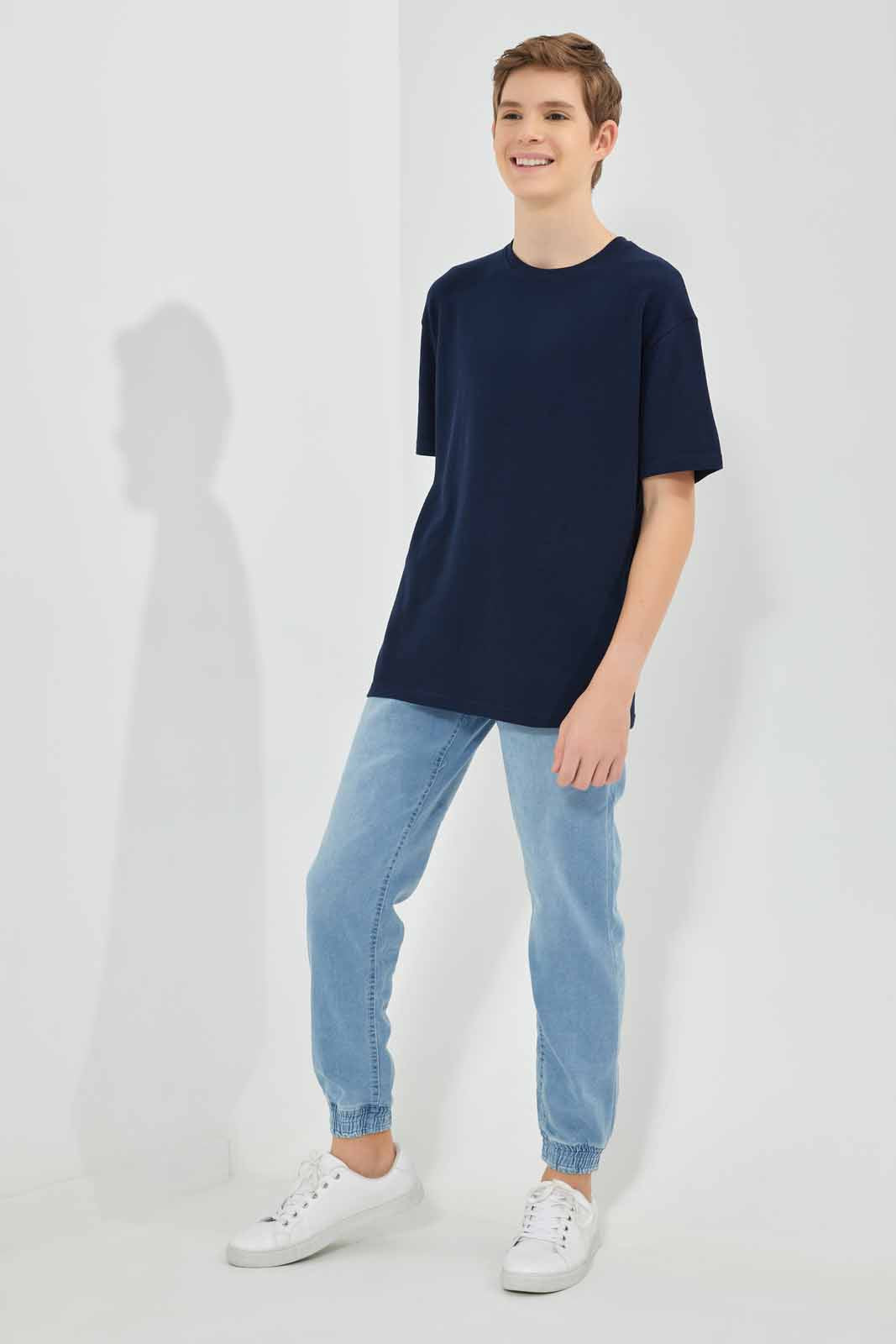 Redtag-Light-Wash-Jogger-Knit-Denim-With-Cuff-BSR-Jeans,-Category:Jeans,-Colour:Light-Wash,-Deals:New-In,-Filter:Senior-Boys-(8-to-14-Yrs),-FIT-WALL-(FTW),-New-In-BSR-APL,-Non-Sale,-Section:Boys-(0-to-14Yrs),-W22O-Senior-Boys-9 to 14 Years