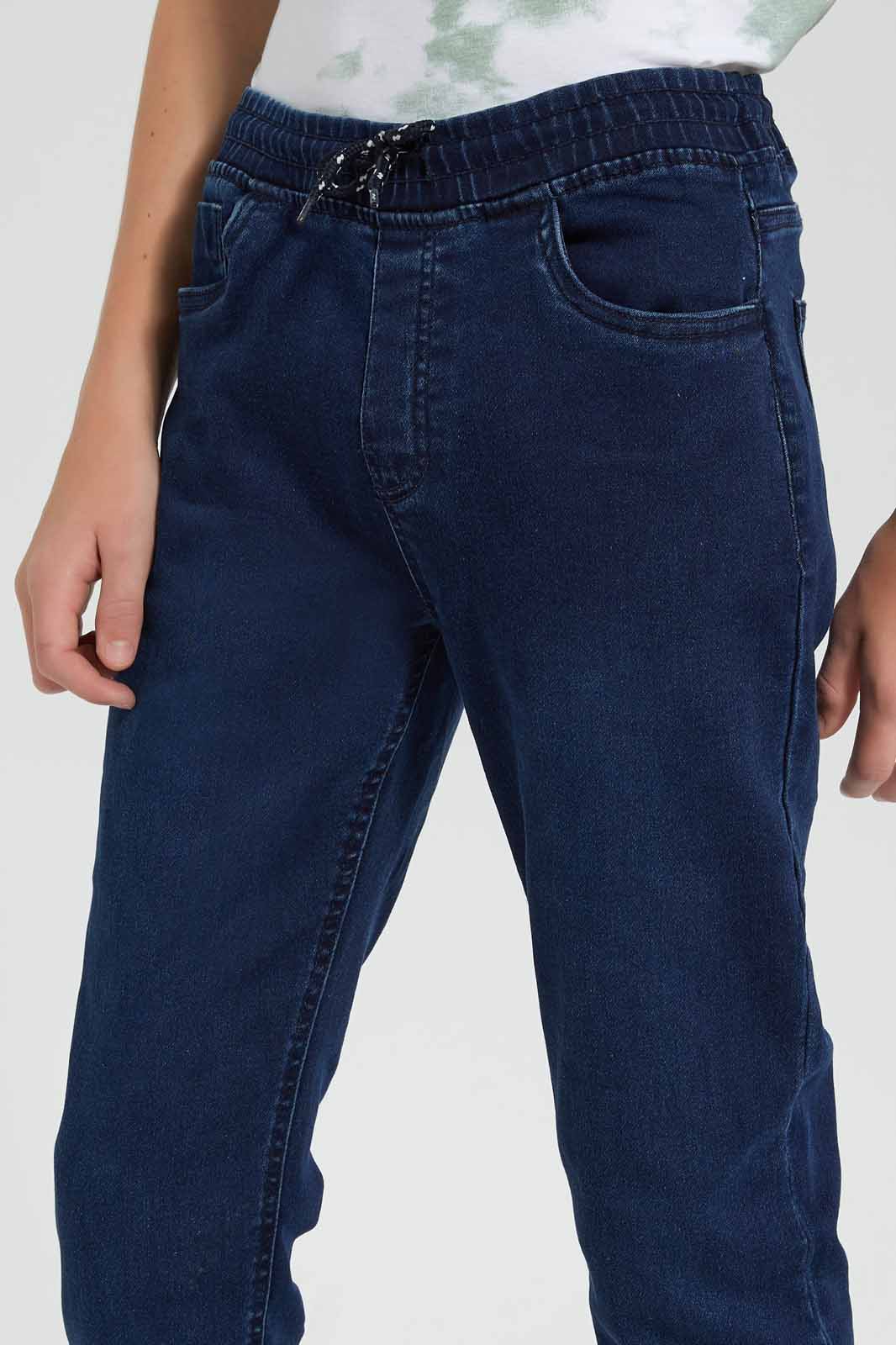 Redtag-Dark-Wash-Jogger-Knit-Denim-With-Cuff-BSR-Jeans,-Category:Jeans,-Colour:Dark-Wash,-Deals:New-In,-Filter:Senior-Boys-(9-to-14-Yrs),-FIT-WALL-(FTW),-New-In-BSR-APL,-Non-Sale,-Section:Boys-(0-to-14Yrs),-W22O-Senior-Boys-9 to 14 Years