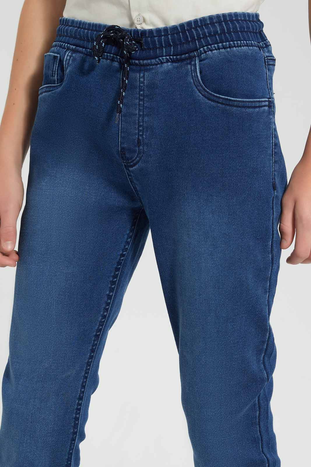 Redtag-Blue-Jogger-Knit-Denim-With-Cuff-BSR-Jeans,-Category:Jeans,-Colour:Blue,-Deals:New-In,-Filter:Senior-Boys-(9-to-14-Yrs),-FIT-WALL-(FTW),-New-In-BSR-APL,-Non-Sale,-Section:Boys-(0-to-14Yrs),-W22O-Senior-Boys-9 to 14 Years
