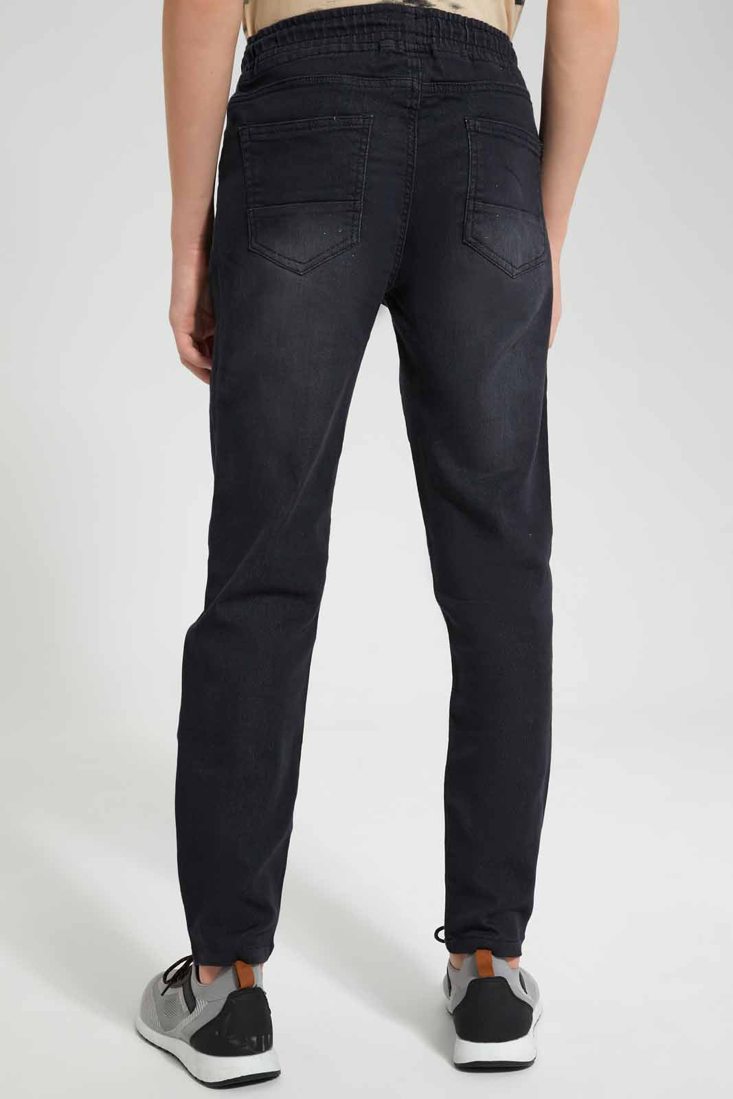 Redtag-Black-Pull-On-Knit-Denim-Without-Cuff-BSR-Jeans,-Category:Jeans,-Colour:Black,-Deals:New-In,-Filter:Senior-Boys-(9-to-14-Yrs),-FIT-WALL-(FTW),-New-In-BSR-APL,-Non-Sale,-Section:Boys-(0-to-14Yrs),-W22O-Senior-Boys-9 to 14 Years