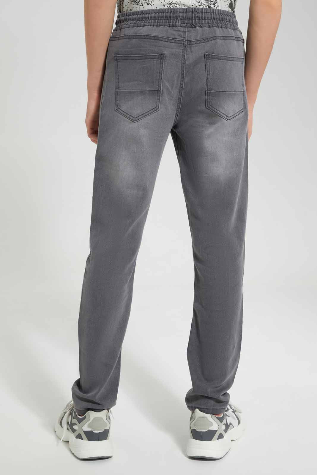 Redtag-Grey-Pull-On-Knit-Denim-Without-Cuff-BSR-Jeans,-Category:Jeans,-Colour:Grey,-Deals:New-In,-Filter:Senior-Boys-(9-to-14-Yrs),-FIT-WALL-(FTW),-New-In-BSR-APL,-Non-Sale,-Section:Boys-(0-to-14Yrs),-W22O-Senior-Boys-9 to 14 Years