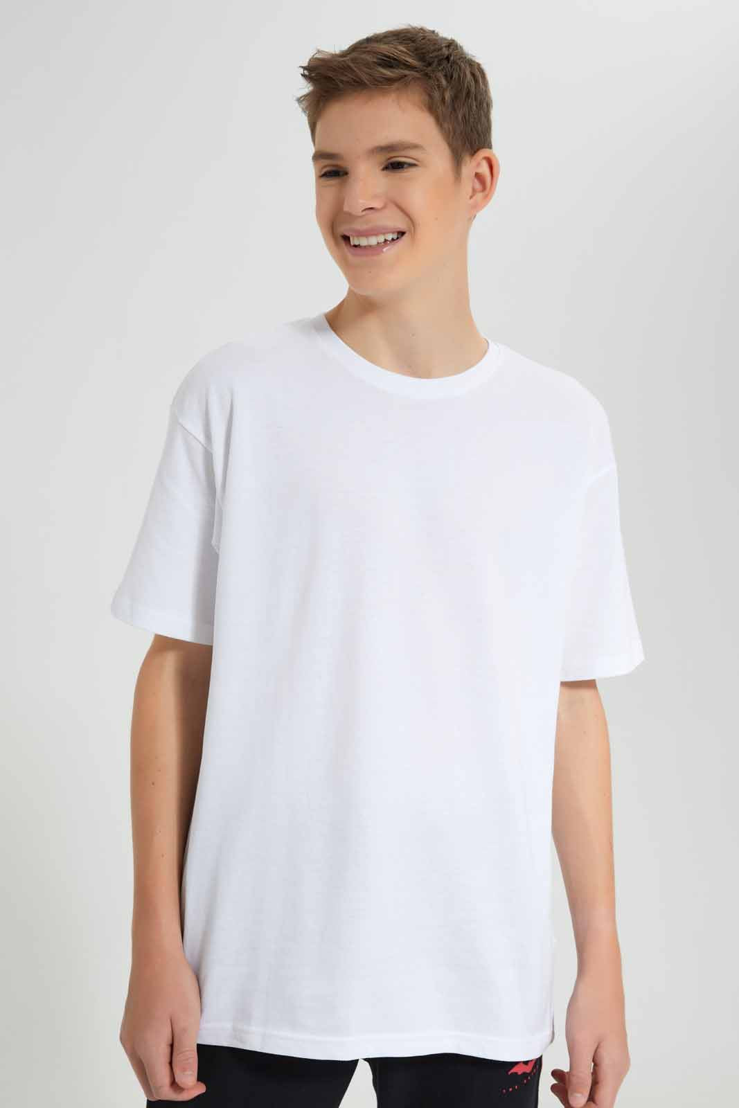 Redtag-White-Oversize-Sweat-T-Shirt-BSR-Sweatshirts,-Category:Sweatshirts,-Colour:White,-Deals:New-In,-Filter:Senior-Boys-(9-to-14-Yrs),-New-In-BSR-APL,-Non-Sale,-Section:Boys-(0-to-14Yrs),-TBL,-W22O-Senior-Boys-9 to 14 Years