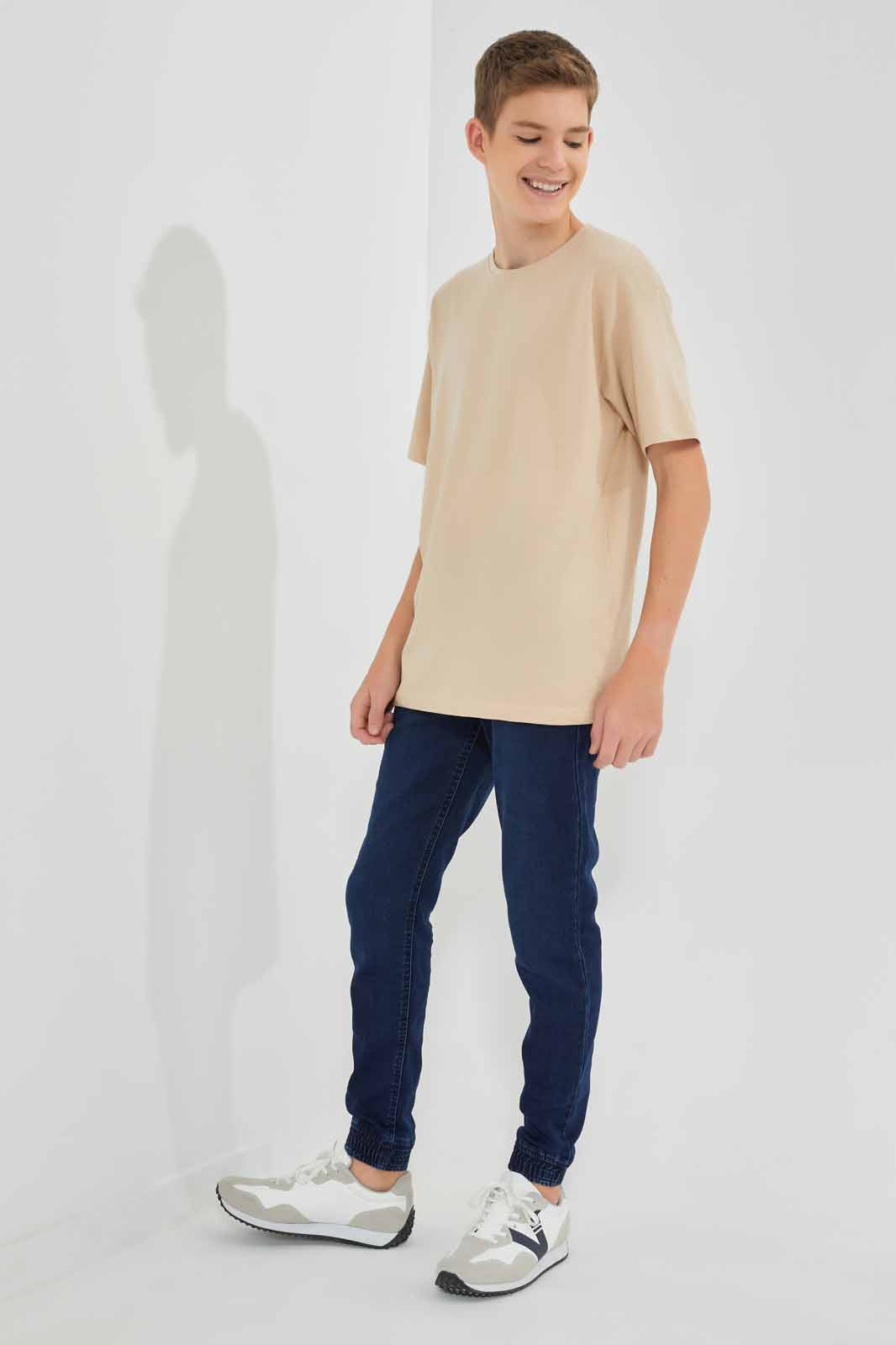 Redtag-Beige-Oversize-Sweat-T-Shirt-BSR-Sweatshirts,-Category:Sweatshirts,-Colour:Beige,-Deals:New-In,-Filter:Senior-Boys-(9-to-14-Yrs),-New-In-BSR-APL,-Non-Sale,-Section:Boys-(0-to-14Yrs),-TBL,-W22O-Senior-Boys-9 to 14 Years