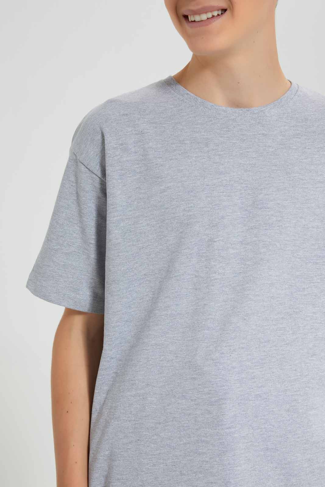 Redtag-Grey-Mel-Oversize-Sweat-T-Shirt-BSR-Sweatshirts,-Category:Sweatshirts,-Colour:Grey,-Deals:New-In,-Filter:Senior-Boys-(9-to-14-Yrs),-New-In-BSR-APL,-Non-Sale,-Section:Boys-(0-to-14Yrs),-TBL,-W22O-Senior-Boys-9 to 14 Years