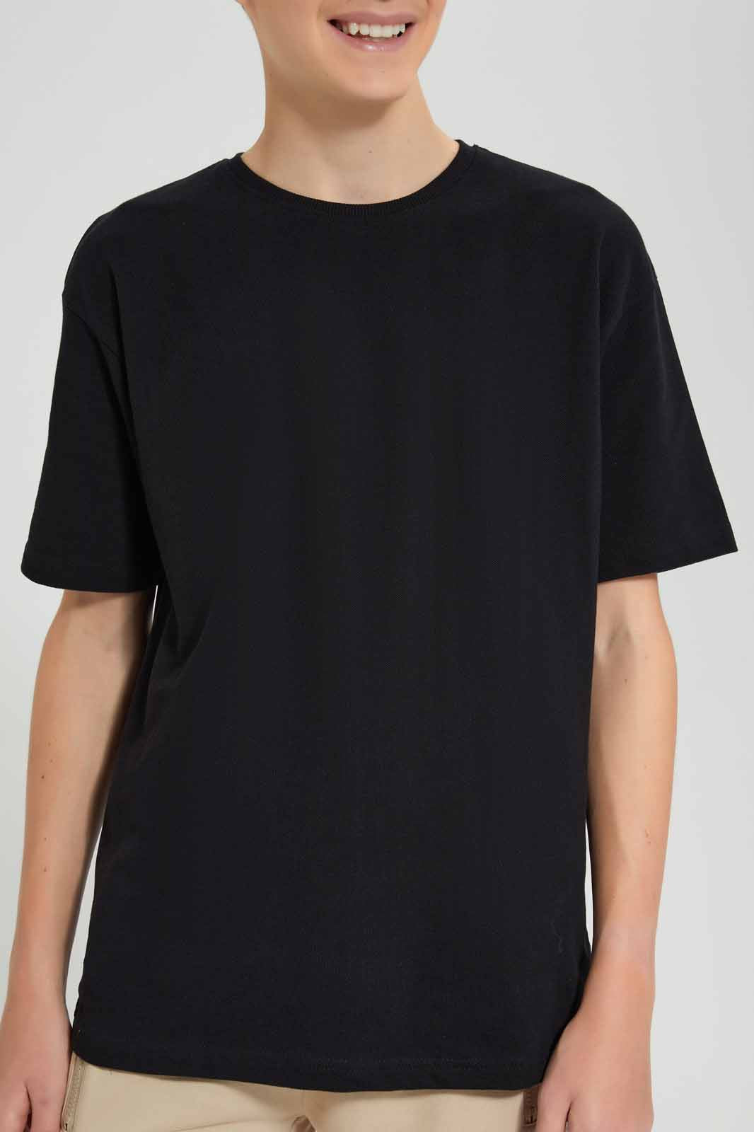 Redtag-Black-Oversize-Sweat-T-Shirt-BSR-Sweatshirts,-Category:Sweatshirts,-Colour:Black,-Deals:New-In,-Filter:Senior-Boys-(9-to-14-Yrs),-New-In-BSR-APL,-Non-Sale,-Section:Boys-(0-to-14Yrs),-TBL,-W22O-Senior-Boys-9 to 14 Years