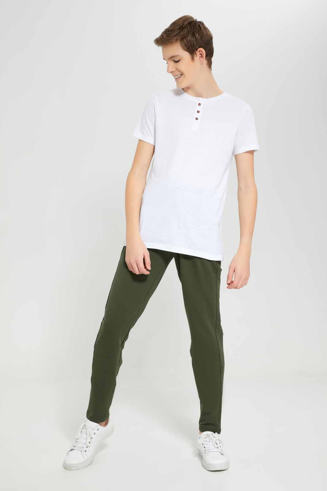 Redtag-Olive-Stretch-Active-Pants-BSR-Joggers,-Category:Joggers,-Colour:Olive,-Deals:New-In,-Filter:Senior-Boys-(8-to-14-Yrs),-New-In-BSR-APL,-Non-Sale,-Section:Boys-(0-to-14Yrs),-W22O-Senior-Boys-9 to 14 Years