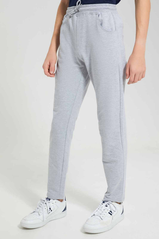 Redtag-Grey-Mel-Stretch-Active-Pants-BSR-Joggers,-Category:Joggers,-Colour:Grey,-Deals:New-In,-Filter:Senior-Boys-(8-to-14-Yrs),-New-In-BSR-APL,-Non-Sale,-Section:Boys-(0-to-14Yrs),-W22O-Senior-Boys-9 to 14 Years