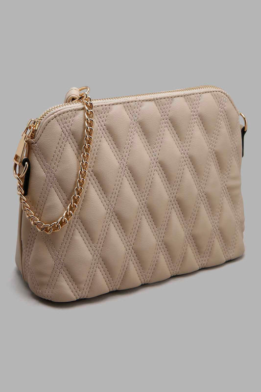 Redtag-Beige-Quilted-Cross-Body-Bag-Category:Bags,-Colour:Beige,-Filter:Women's-Accessories,-New-In,-New-In-Women-ACC,-Non-Sale,-Section:Women,-W22O,-Women-Bags-Women-