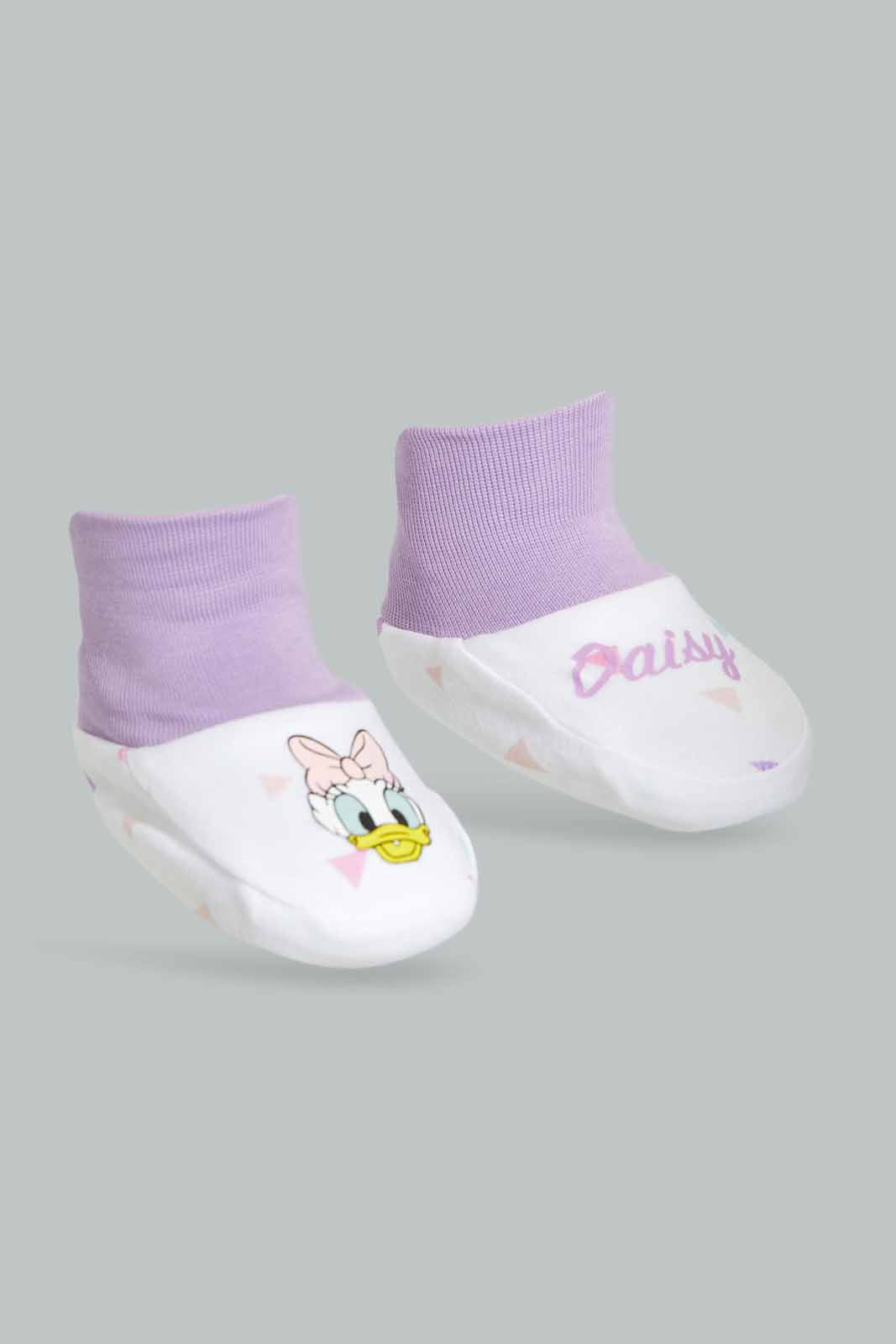 Redtag-Pink-Daisy-Mittiens-&-Booties-Set-Category:Booties,-CHR,-Colour:Apricot,-Deals:New-In,-Filter:Baby-(0-to-12-Mths),-NBG-Booties,-New-In-NBG-APL,-Non-Sale,-Section:Girls-(0-to-14Yrs),-W22O-Baby-0 to 12 Months