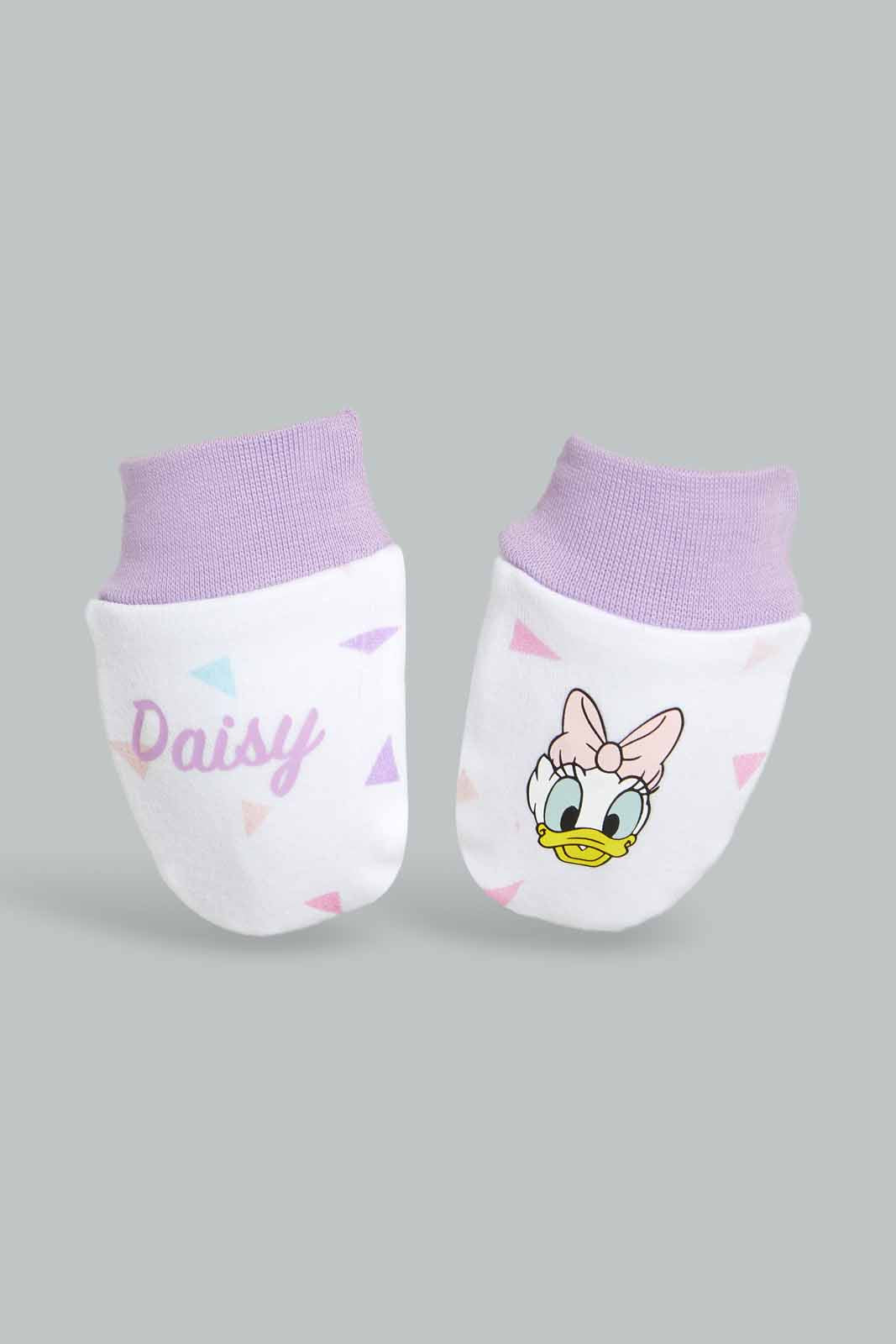 Redtag-Pink-Daisy-Mittiens-&-Booties-Set-Category:Booties,-CHR,-Colour:Apricot,-Deals:New-In,-Filter:Baby-(0-to-12-Mths),-NBG-Booties,-New-In-NBG-APL,-Non-Sale,-Section:Girls-(0-to-14Yrs),-W22O-Baby-0 to 12 Months