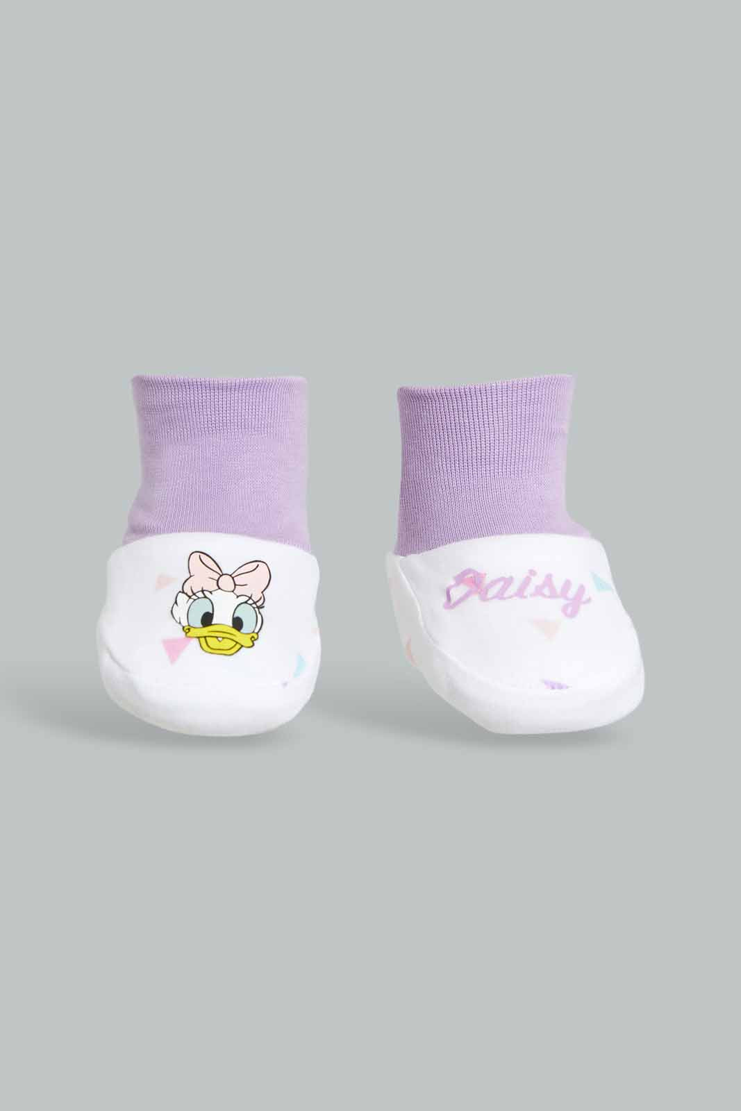 Redtag-Pink-Daisy-Mittiens-&-Booties-Set-Category:Booties,-CHR,-Colour:Apricot,-Deals:New-In,-Filter:Baby-(0-to-12-Mths),-NBG-Booties,-New-In-NBG-APL,-Non-Sale,-Section:Girls-(0-to-14Yrs),-W22O-Baby-0 to 12 Months