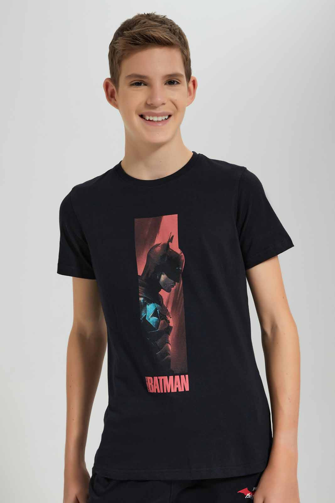 Redtag-Black-Batman-T-Shirt-BSR-T-Shirts,-Category:T-Shirts,-CHR,-Colour:Black,-Deals:New-In,-Filter:Senior-Boys-(9-to-14-Yrs),-New-In-BSR-APL,-Non-Sale,-Section:Boys-(0-to-14Yrs),-TBL,-W22O-Senior-Boys-9 to 14 Years