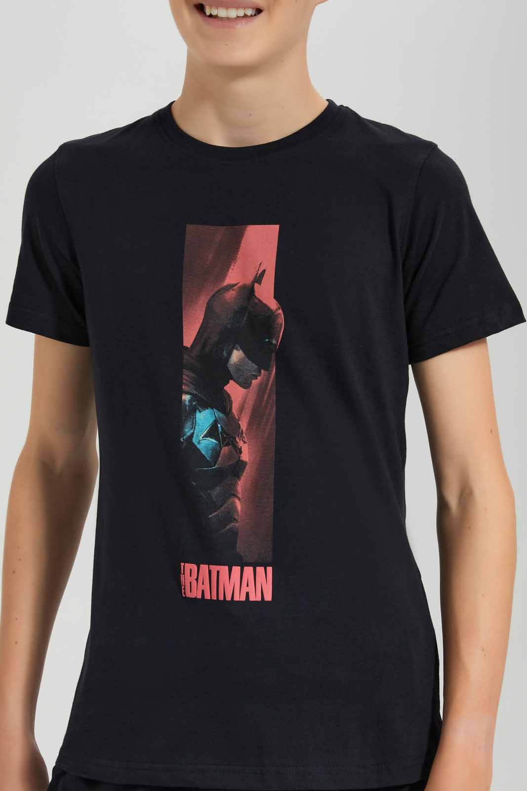 Redtag-Black-Batman-T-Shirt-BSR-T-Shirts,-Category:T-Shirts,-CHR,-Colour:Black,-Deals:New-In,-Filter:Senior-Boys-(9-to-14-Yrs),-New-In-BSR-APL,-Non-Sale,-Section:Boys-(0-to-14Yrs),-TBL,-W22O-Senior-Boys-9 to 14 Years