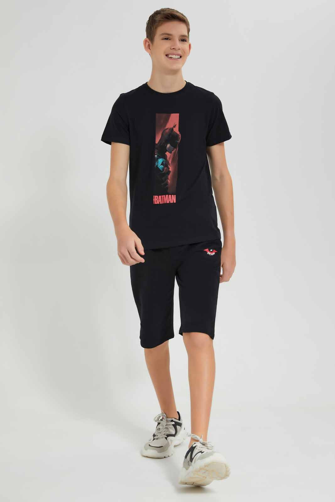 Redtag-Black-Batman-T-Shirt-BSR-T-Shirts,-Category:T-Shirts,-CHR,-Colour:Black,-Deals:New-In,-Filter:Senior-Boys-(9-to-14-Yrs),-New-In-BSR-APL,-Non-Sale,-Section:Boys-(0-to-14Yrs),-TBL,-W22O-Senior-Boys-9 to 14 Years