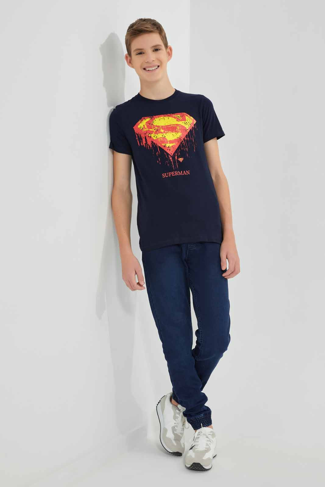 Senior Boys Navy Superman T-Shirt