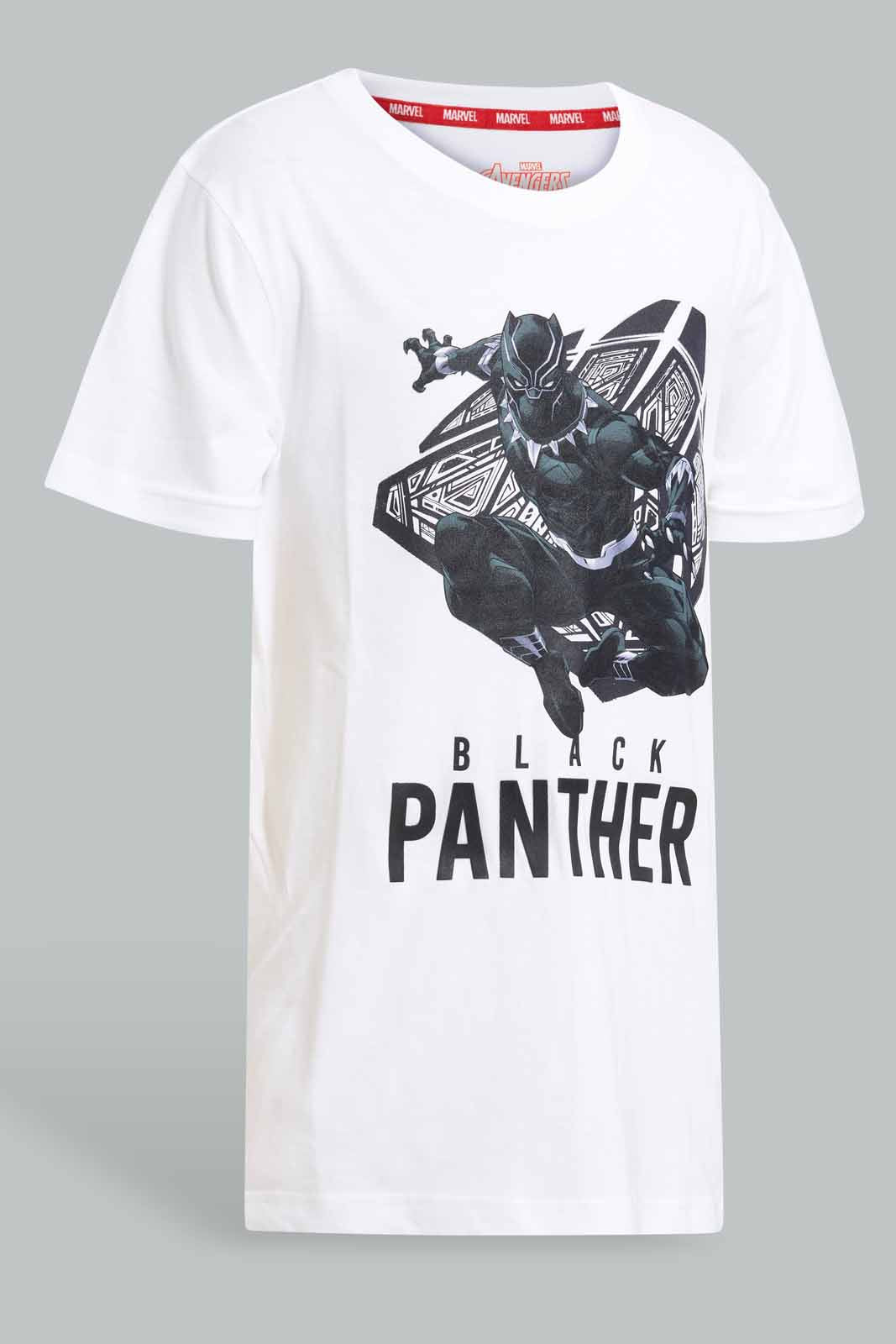 Redtag-White-Black-Panther-T-Shirt-BSR-T-Shirts,-Category:T-Shirts,-Colour:White,-Deals:New-In,-Filter:Senior-Boys-(9-to-14-Yrs),-New-In-BSR-APL,-Non-Sale,-Section:Boys-(0-to-14Yrs),-TBL,-W22O-Senior-Boys-9 to 14 Years