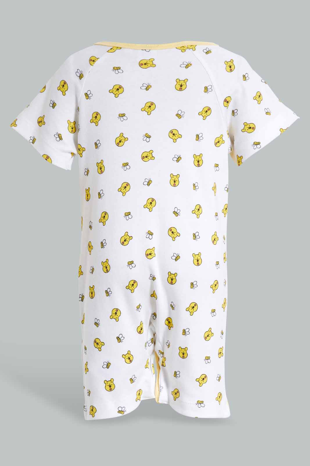 Redtag-Yellow-And-White-Winnie-The-Pooh-2-Piece-Pack-Rompers-Category:Sleepsuits,-CHR,-Colour:Yellow,-Deals:New-In,-Filter:Baby-(0-to-12-Mths),-NBB-Sleepsuits,-New-In-NBB-APL,-Non-Sale,-Section:Boys-(0-to-14Yrs),-W22O-Baby-0 to 12 Months