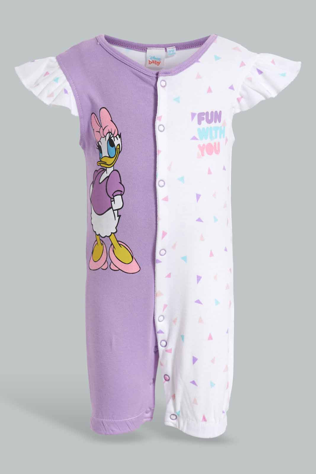 Redtag-Pink-Daisy-2-Piece-Pack-Rompers-Category:Sleepsuits,-CHR,-Colour:Apricot,-Deals:New-In,-Filter:Baby-(0-to-12-Mths),-NBG-Sleepsuits,-New-In-NBG-APL,-Non-Sale,-Section:Girls-(0-to-14Yrs),-W22O-Baby-0 to 12 Months