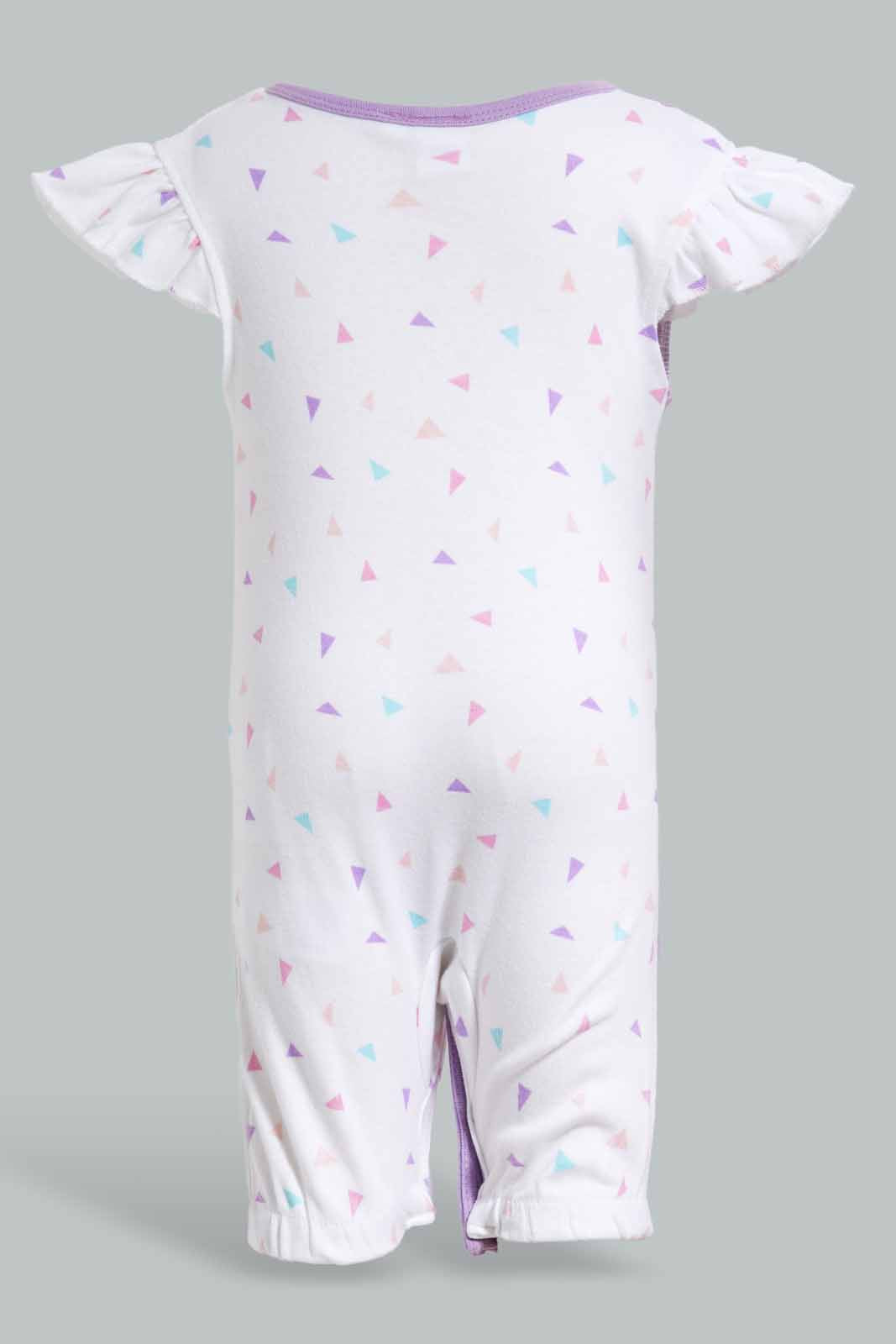 Redtag-Pink-Daisy-2-Piece-Pack-Rompers-Category:Sleepsuits,-CHR,-Colour:Apricot,-Deals:New-In,-Filter:Baby-(0-to-12-Mths),-NBG-Sleepsuits,-New-In-NBG-APL,-Non-Sale,-Section:Girls-(0-to-14Yrs),-W22O-Baby-0 to 12 Months