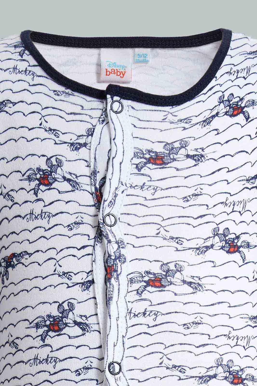Redtag-Navy-And-White-Mickey-Mouse-2-Piece-Pack-Sleepsuits-Category:Sleepsuits,-CHR,-Colour:Navy,-Deals:New-In,-Filter:Baby-(0-to-12-Mths),-NBB-Sleepsuits,-New-In-NBB-APL,-Non-Sale,-Section:Boys-(0-to-14Yrs),-W22O-Baby-0 to 12 Months