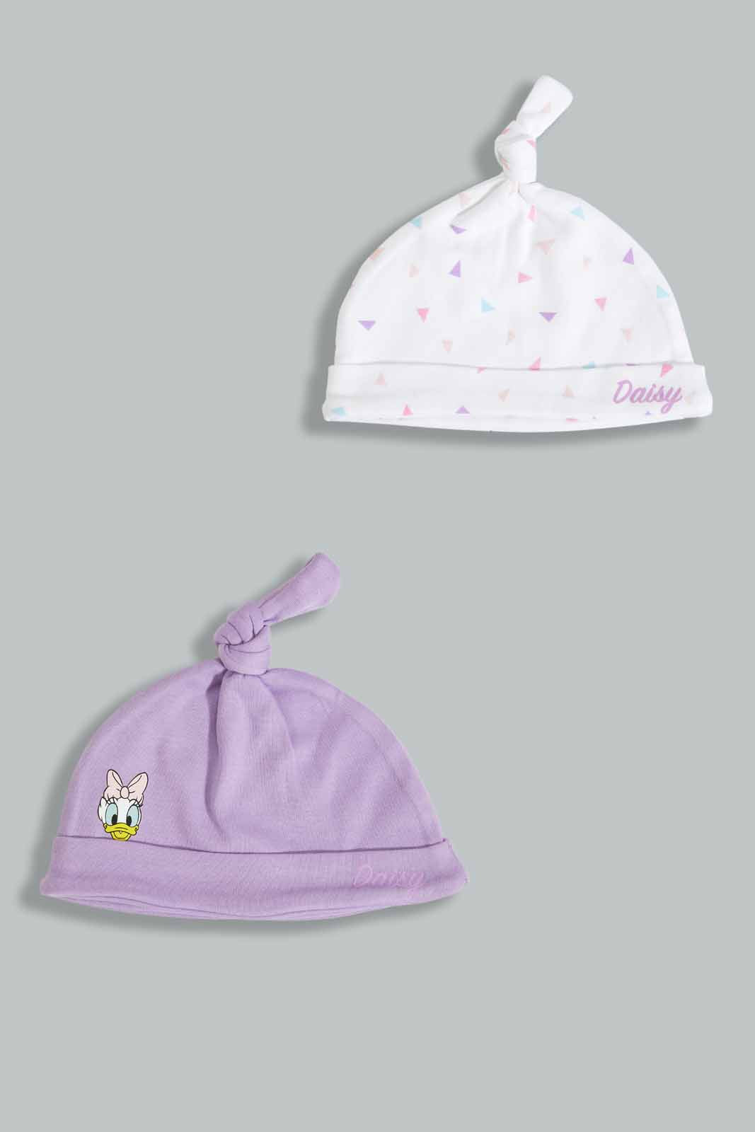Redtag-Pink-Daisy-Duck-2-Piece-Pack-Hat-Category:Newborn-Accessories,-CHR,-Colour:Apricot,-Deals:New-In,-Filter:Baby-(0-to-12-Mths),-NBG-Newborn-Accessories,-New-In-NBG-APL,-Non-Sale,-Section:Girls-(0-to-14Yrs),-W22O-Baby-0 to 12 Months