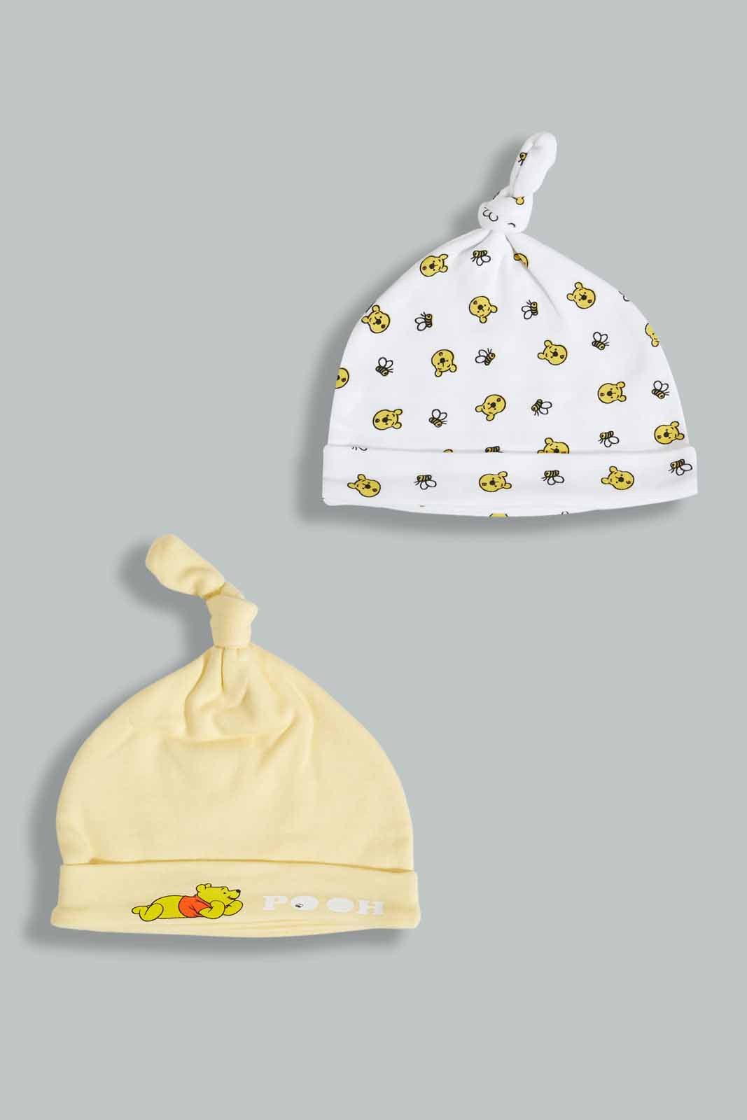 Redtag-Yellow-Winnie-The-Pooh-2-Piece-Pack-Hat-Category:Newborn-Accessories,-CHR,-Colour:Yellow,-Deals:New-In,-Filter:Baby-(0-to-12-Mths),-NBB-Newborn-Accessories,-New-In-NBB-APL,-Non-Sale,-Section:Boys-(0-to-14Yrs),-W22O-Baby-0 to 12 Months