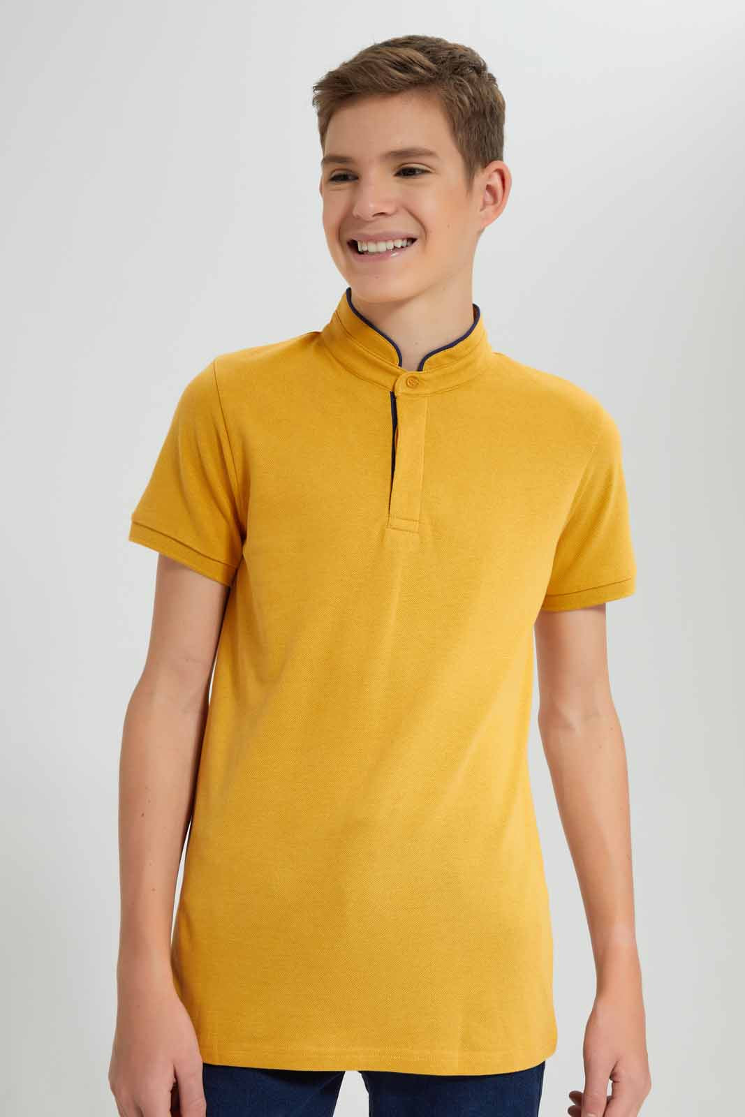 Redtag-Mustard-Table-Polo-BSR-Polo-T-Shirts,-Category:Polo-T-Shirts,-Colour:Mustard,-Deals:New-In,-Filter:Senior-Boys-(9-to-14-Yrs),-New-In-BSR-APL,-Non-Sale,-Section:Boys-(0-to-14Yrs),-TBL,-W22O-Senior-Boys-9 to 14 Years