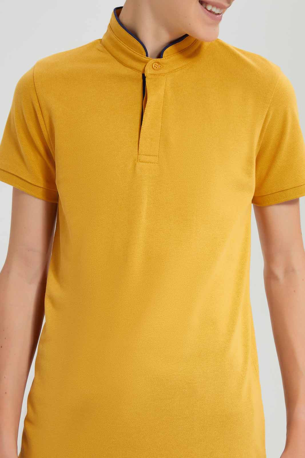 Redtag-Mustard-Table-Polo-BSR-Polo-T-Shirts,-Category:Polo-T-Shirts,-Colour:Mustard,-Deals:New-In,-Filter:Senior-Boys-(9-to-14-Yrs),-New-In-BSR-APL,-Non-Sale,-Section:Boys-(0-to-14Yrs),-TBL,-W22O-Senior-Boys-9 to 14 Years