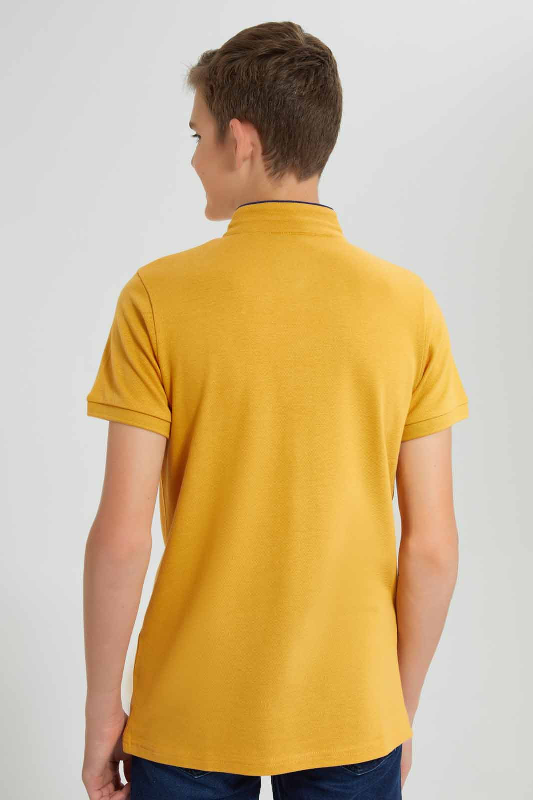 Redtag-Mustard-Table-Polo-BSR-Polo-T-Shirts,-Category:Polo-T-Shirts,-Colour:Mustard,-Deals:New-In,-Filter:Senior-Boys-(9-to-14-Yrs),-New-In-BSR-APL,-Non-Sale,-Section:Boys-(0-to-14Yrs),-TBL,-W22O-Senior-Boys-9 to 14 Years